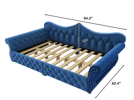 Upholstered Daybed With LED Lighting And Nailhead Trim