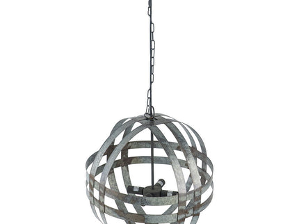 4 Light Galvanized Chandelier, Hanging Light Fixture With Adjustable Chain For Kitchen, Bulb Not Included - Gray