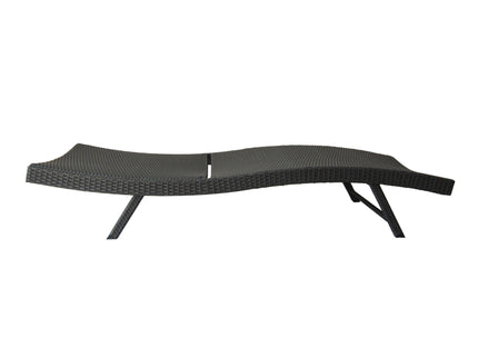 Wicker Chaise With Adjustable Reclining Seats (Set of 2) - Gray