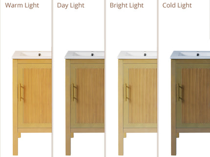 Bathroom Cabinet With Sink, Adjustable Shelf, Soft Closing Hinges - Natural Wood