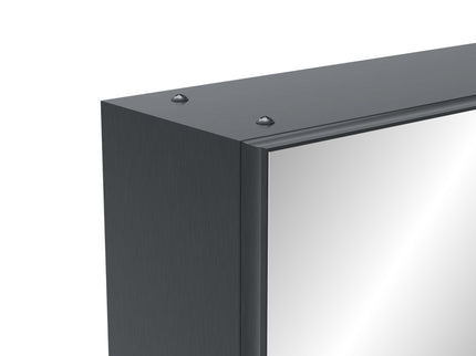 Medicine Cabinet, Wall Mounted Bathroom Mirror With Storage, Adjustable Shelves - Black Brown