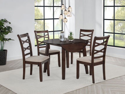Verety - 5 Piece Round Dining Set With Chairs - Dark Brown