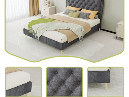 Upholstered Bed With Tufted Headboard