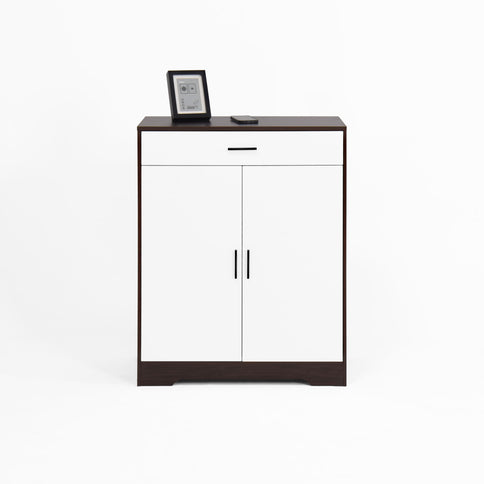 Freestanding Wooden Shoe Cabinet, 4 Tier Organizer With Drawer