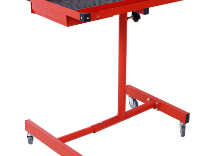 Adjustable Tear Down Work Table With Drawer For Garages, Repair Shops, And Diy, Portable, (4) 2.5" Swivel Casters, 220 Pound Capacity, Rubber Corners, Heavy Duty Steel