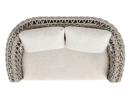 Everly - Frame Barrel Deep Seating Patio Loveseat Sofa Axroma Olefin - Oat Beige