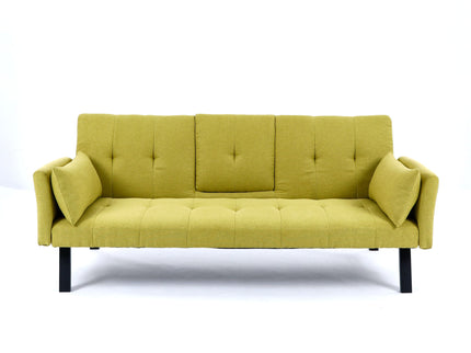 Sofa Bed With Foldable Design And Cup Holder - Green