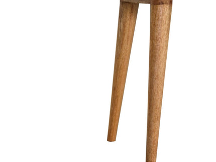 Leopard Tray Style Footstool - Brown Oak