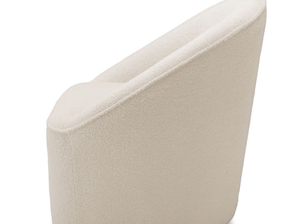 Anson - Swivel Chair With Soft Rounded Back - Off White