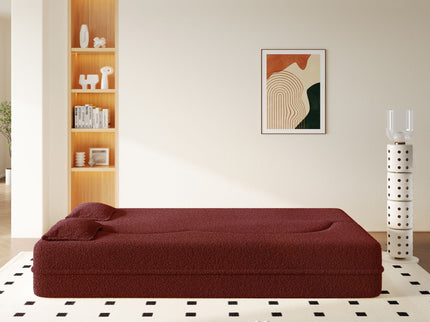Modern Floor Sleeper Sofa Bed With 2 Pillows, Convertible Twin Size Folding Mattress For Living Room