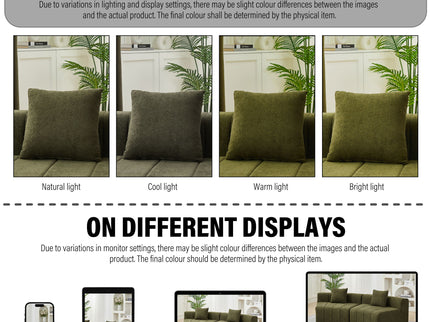 Modular Sectional Sofa With 2 Pillows, Symmetrical Design