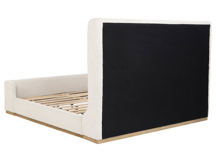 Kensington - Eastern King Sleigh Bed With Tall Wingback Headboard - Cream