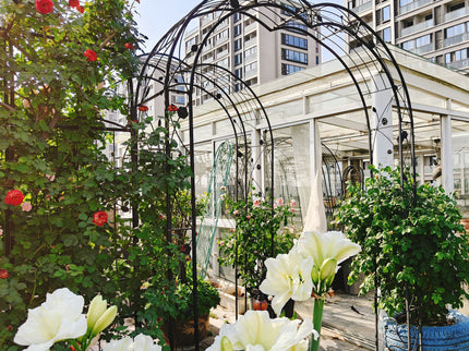 Metal Garden Arch Assemble Freely With 8 Styles Garden Arbor Trellis Climbing Plants Support Rose Arch