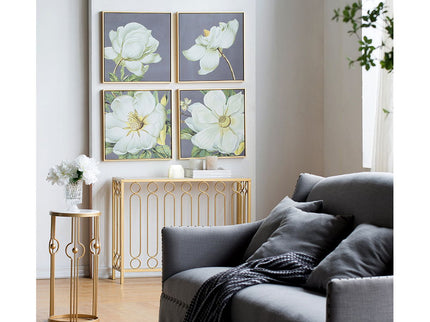 Botanical Wall Art Prints, Home Decor For Living Room Dining Room Bedroom Hallway (Set of 4) - Gray