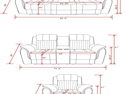 Steban - Console Reclining Loveseat - Gray