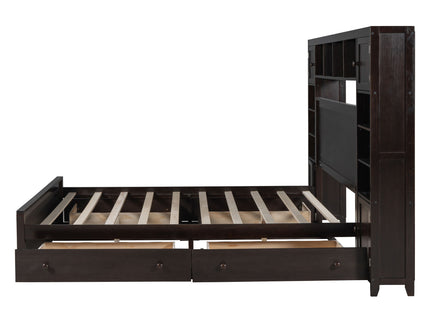 Bed With All In One Cabinet, Shelf And Sockets