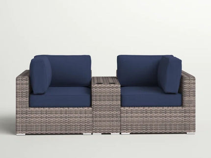 Outdoor Seating Group With Cushions 2 Person - Gray