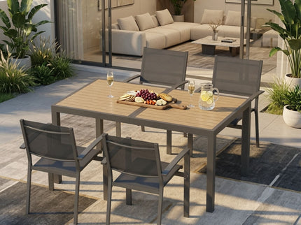 5 Piece Patio Dining Set With Table And Chairs For Outdoor Use - Gray