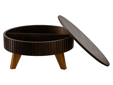 Round Retro Coffee With Solid Wood Legs