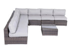 Dark Brown / 2 Pc. 6 Seater Sectional, Table