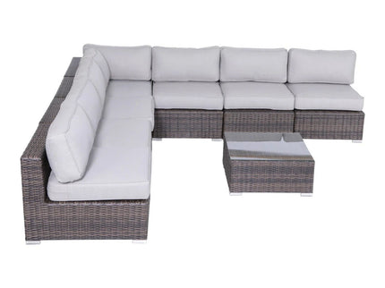 Seating Set With Cushions Handcrafted Wicker Design