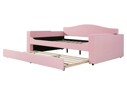 Upholstered Daybed With Storage Armrests, Trundle And Latest Integrated tooth Audio System