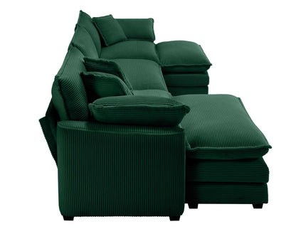 Modern Modular Cushion Sofa With Ottoman, Low Back, Deep Seating Sofa Set