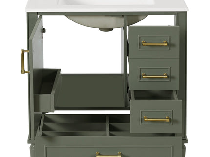 Traditional Bathroom Vanity Set With Soft Close Doors