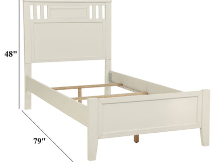 Simple Frame With Headboard And Vertical Carved Design