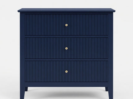 Fluted 3 Drawer Nightstand With Soft Close Slides