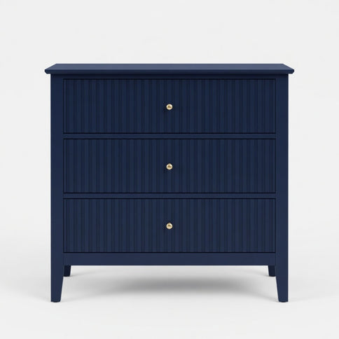 Fluted 3 Drawer Nightstand With Soft Close Slides