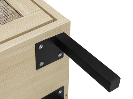 Modern Rattan 3 Door Shoe Rack Cabinet For Entryway