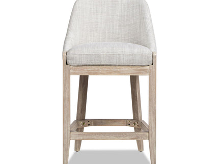 Newport - Coastal Curved Back Upholstered Counter Stool - Two Tone Neutral Gray