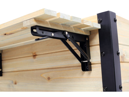 Raised Garden Bed With Metal Legs And Folding Storage Shelf