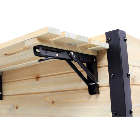 Raised Garden Bed With Metal Legs And Folding Storage Shelf