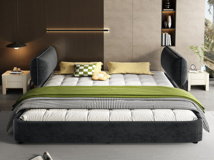 Cloud Bed Frame With Oversized Padded Movable Headboard
