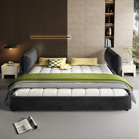 Cloud Bed Frame With Oversized Padded Movable Headboard