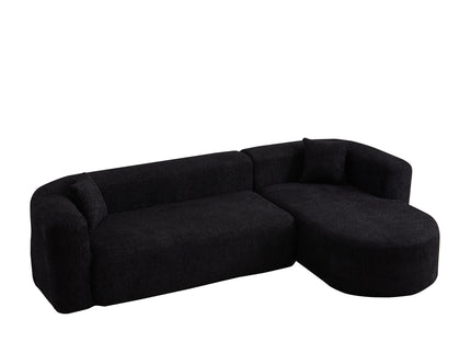 L - Shape Boneless Cloud Couch With 2 Throw Pillows For Living Room