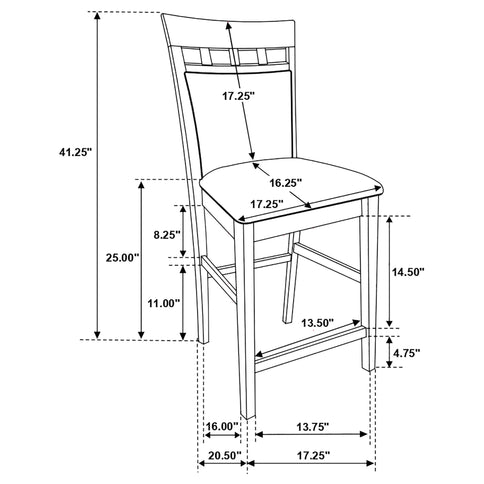 Gianna - 5 Piece Counter Height Dining Set - Cappuccino