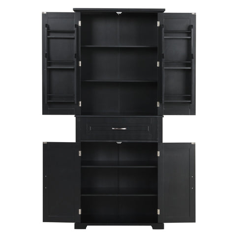 Bathroom Storage Cabinet With Doors And Drawer, Adjustable Shelf
