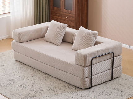 Floor Couch, Convertible Floor Sofa Bed With Pillow Back Support Armrest