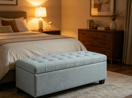 Elegant Tufted Storage Ottoman Bench