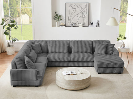 Oversized Sectional Sofa U - Shaped Sofa Couch Modern Sofa Upholstered In Soft With A Chaise Lounge For Living Room