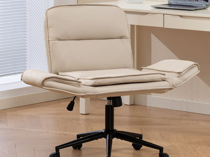 Criss Cross Swivel Desk Chair With Adjustable Armrests & Wheels For Home Office