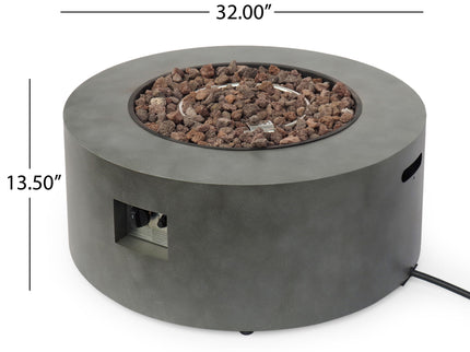 Round Iron Fire Pit With 40, 000 Btu
