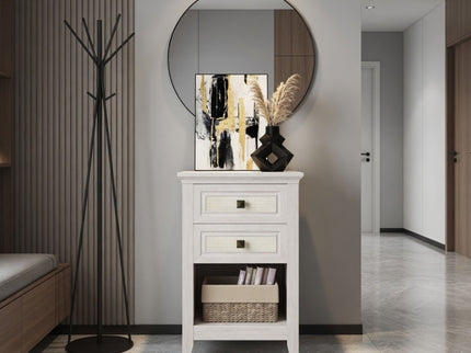 Nightstand With 2 Drawers Bedside Table