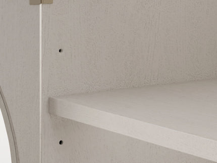 Glass Door Display Case With 2 Drawers And Adjustable Shelf