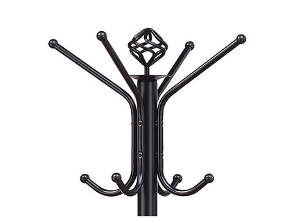 Coat Rack With 3 Tier Hooks For Entryway - Black