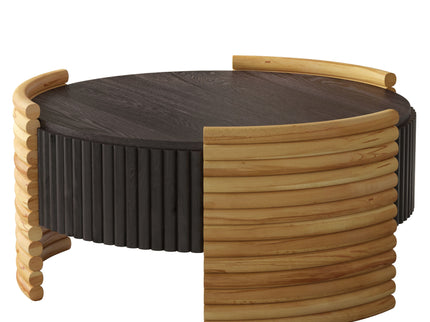 Modern Colorblocked Striped Coffee Table With Flip Top Storage