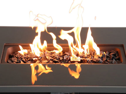 Outdoor Fire Pit Table With Lid - Dark Gray